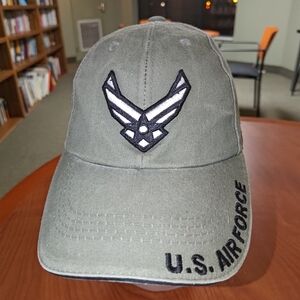 Vtg Eagle Crest US Air Force Embroidered Logo Strapback Hat Cap